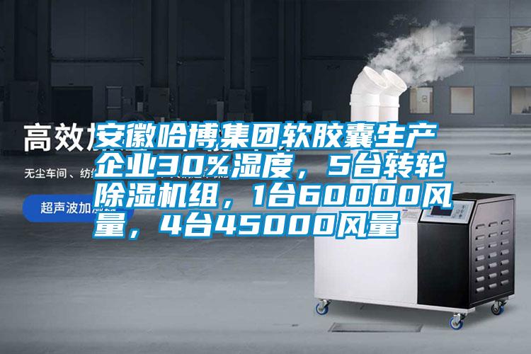 安徽哈博集團軟膠囊生產企業30%濕度，5台轉輪91看片在线下载機組，1台60000風量，4台45000風量