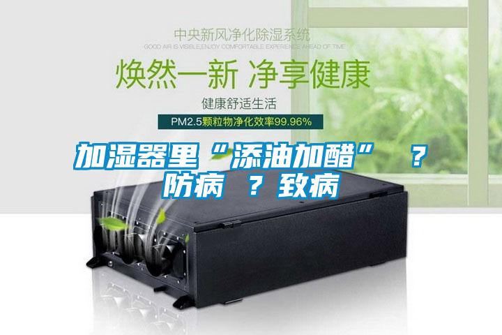 加濕器裏“添油加醋” ？防病 ？致病