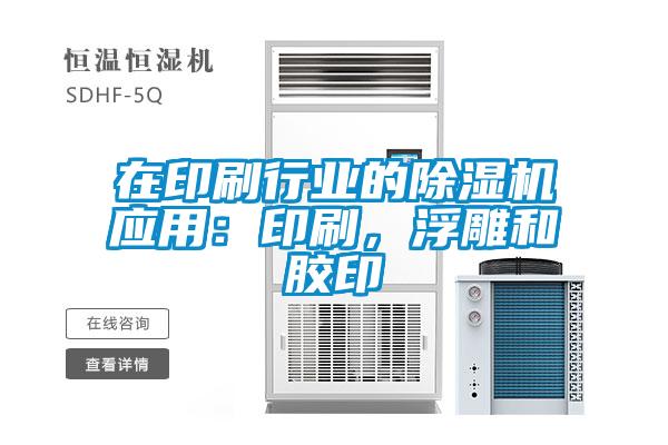 在印刷行業的91看片在线下载機應用：印刷，浮雕和膠印