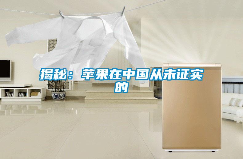 揭秘：蘋果在中國從未證實的