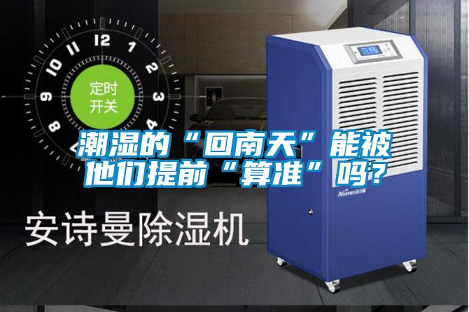 潮濕的“回南天”能被他們提前“算準”嗎？