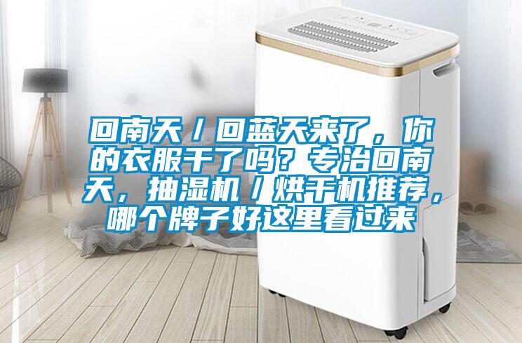 回南天／回藍天來了，你的衣服幹了嗎？專治回南天，抽濕機／烘幹機推薦，哪個牌子好這裏看過來