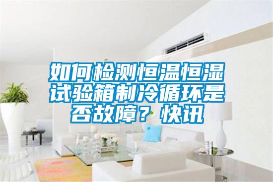 如何檢測恒溫恒濕試驗箱製冷循環是否故障？快訊