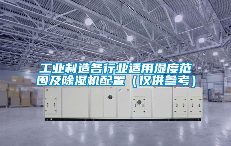 工業製造各行業適用濕度範圍及91看片在线下载機配置（僅供參考）