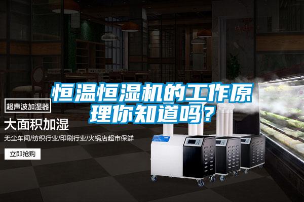 恒溫恒濕機的工作原理你知道嗎？