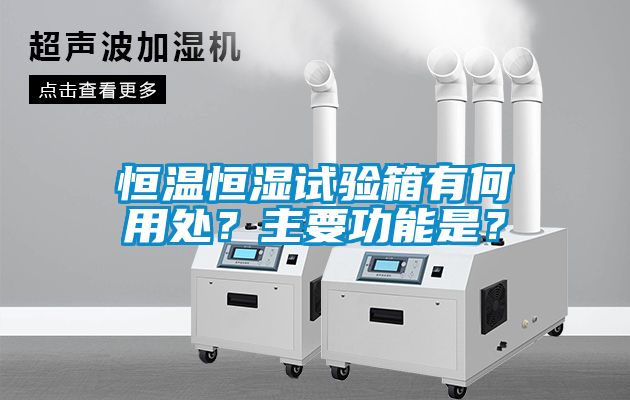 恒溫恒濕試驗箱有何用處？主要功能是？