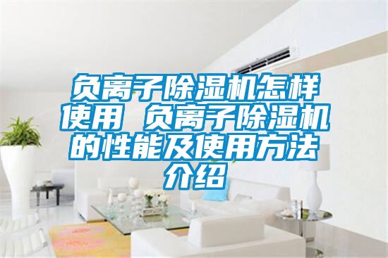 負離子91看片在线下载機怎樣使用 負離子91看片在线下载機的性能及使用方法介紹
