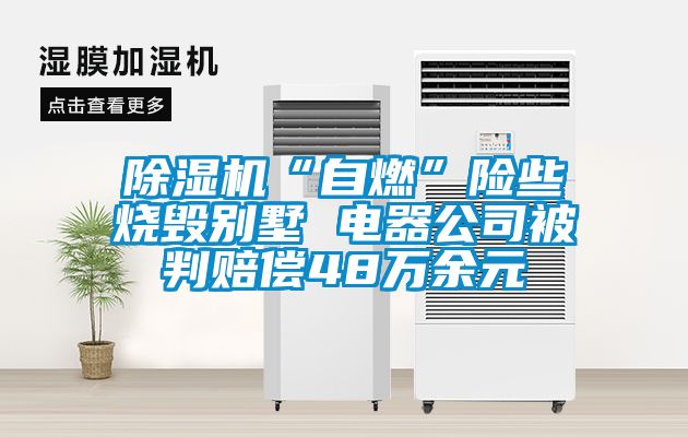91看片在线下载機“自燃”險些燒毀別墅 電器公司被判賠償48萬餘元